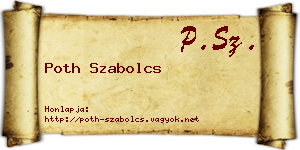 Poth Szabolcs névjegykártya